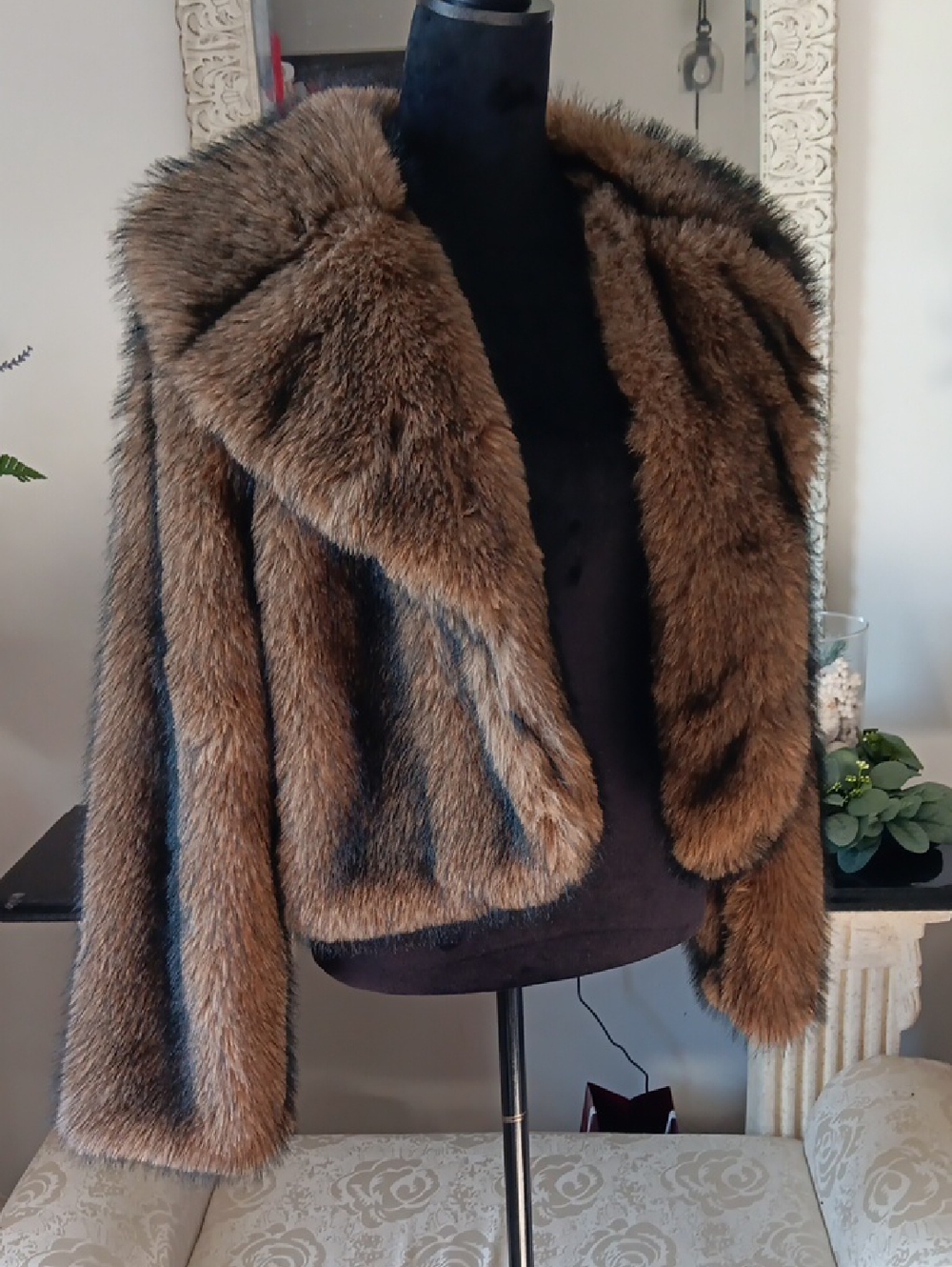 Elegant Brown Teddy Jacket for Women - Picture 3 of 7